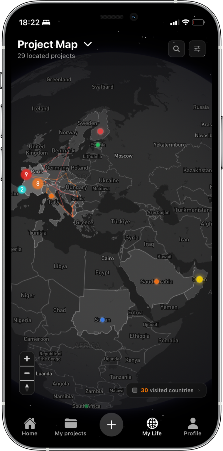 Carte des projets BeProud